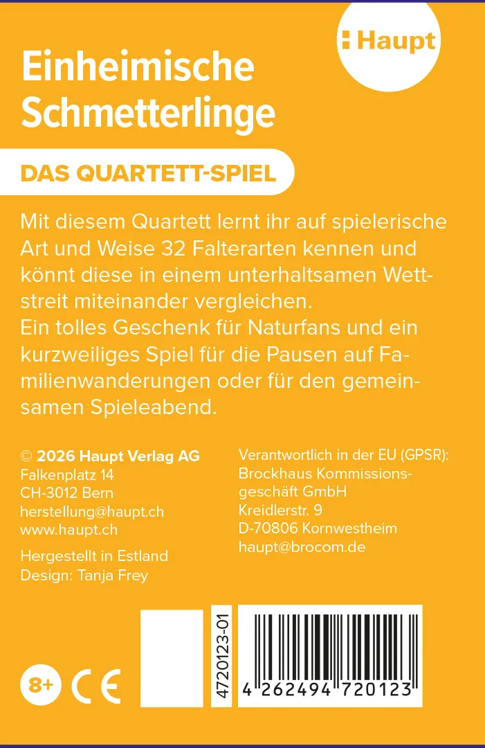 Back Cover Image Einheimische Schmetterlinge – das Quartett-Spiel