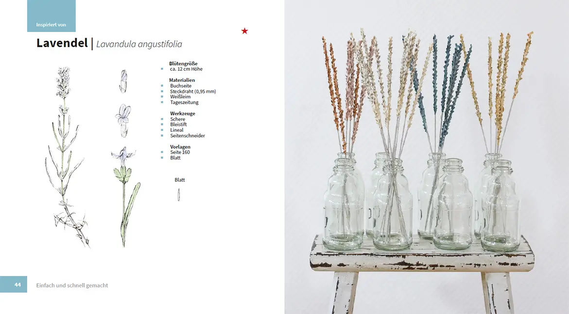 Sample Content (Image) Papier-Blumen aus alten Büchern