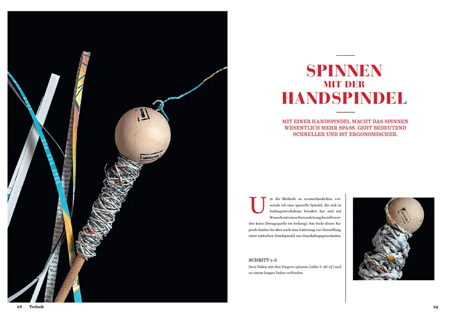 Sample Content (Image) Papiergarn aus alten Zeitungen