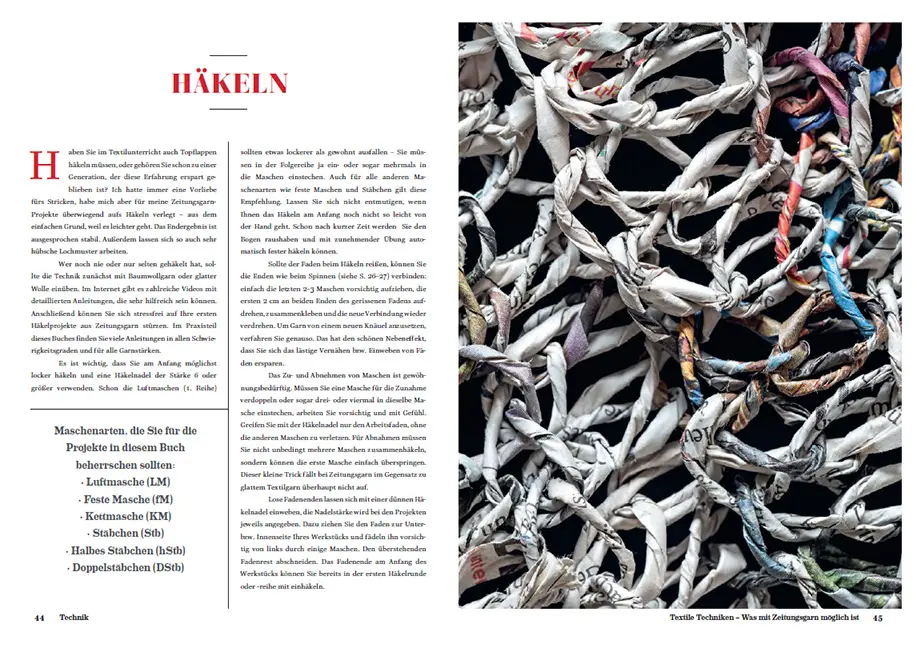 Sample Content (Image) Papiergarn aus alten Zeitungen