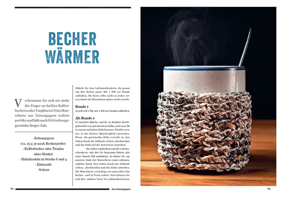 Sample Content (Image) Papiergarn aus alten Zeitungen