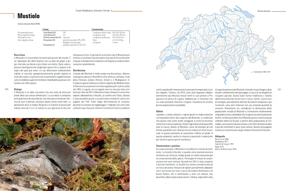 Beispielinhalt (Bild) Atlante dei mammiferi della Svizzera e del Liechtenstein