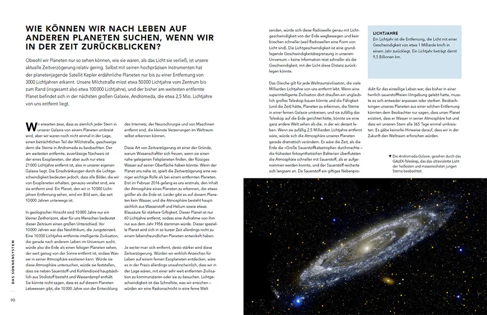 Beispielinhalt (Bild) In 74 Fragen durch das Universum