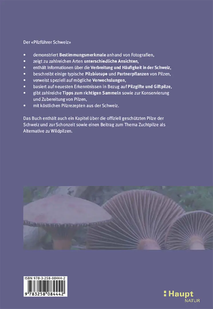 Rückseitencover Pilzführer Schweiz