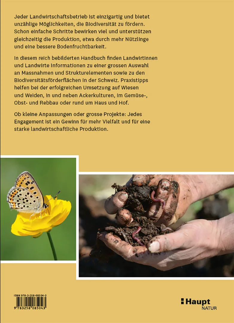 Rückseitencover Praxishandbuch Biodiversität in der Landwirtschaft
