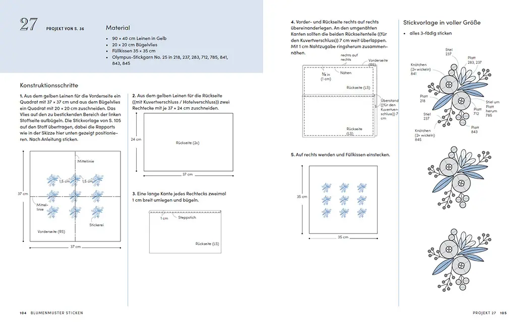 Beispielinhalt (Bild) Blumenmuster sticken