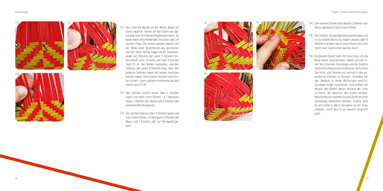 Beispielinhalt (Bild) Korbflechten mit Papierstreifen