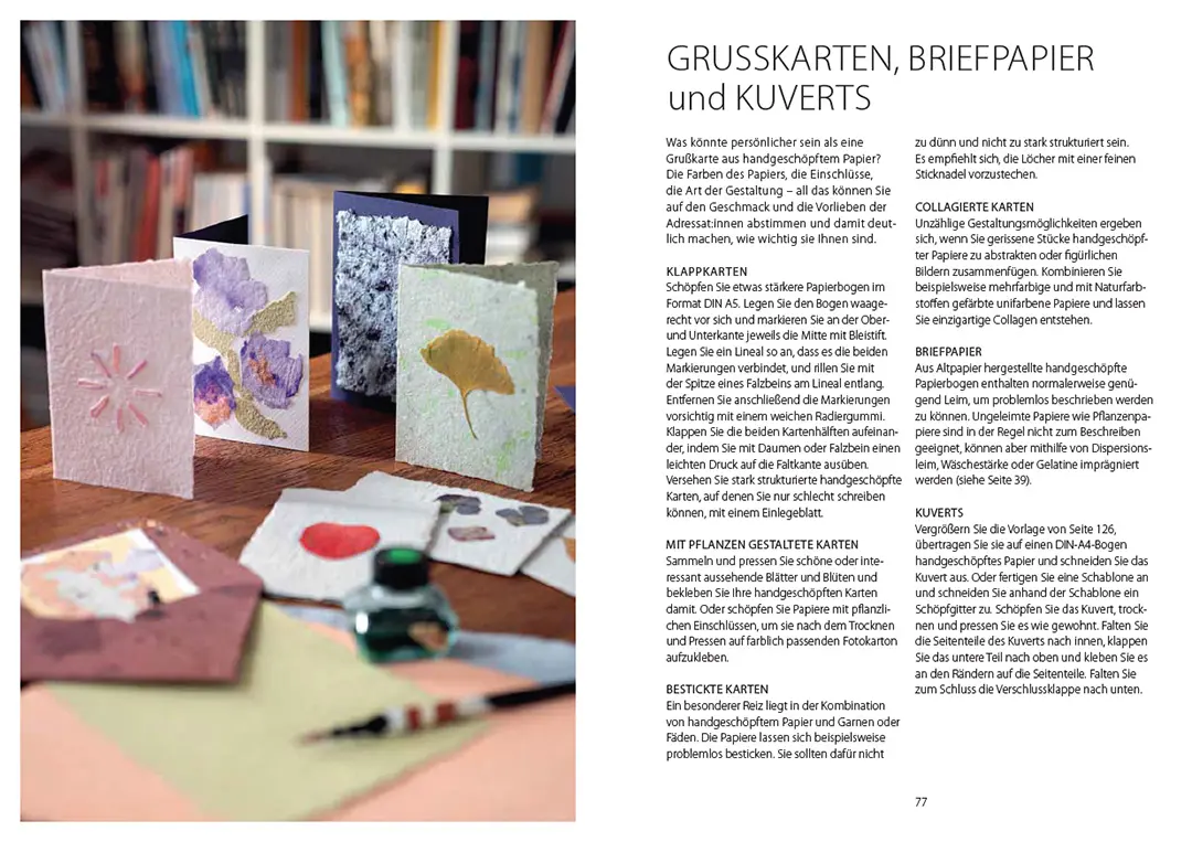 Beispielinhalt (Bild) Papiere schöpfen und gestalten